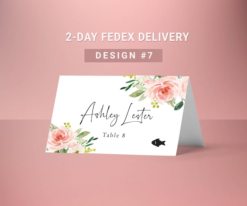 floral wedding place cards