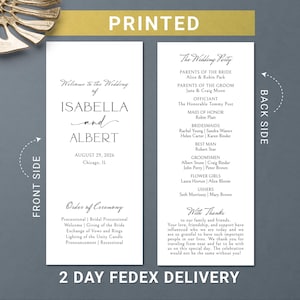 Wedding programs PRINTED   Ceremony programs for wedding   Cheap program personalized