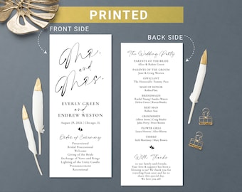 Printed programs for wedding ceremony  Order of service programs  Ceremony programs  Wedding program cards