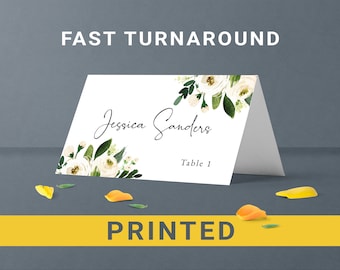 white floral place cards for wedding  place cards with guest names  Personalized place name cards