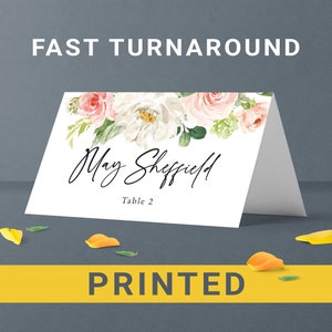 Place cards wedding printing  Floral placecards with guest names  Personalized place name cards