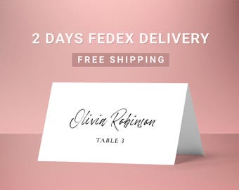PRINTED wedding place cards with meal choice icons  Custom wedding place cards with guest names  Table name cards printing
