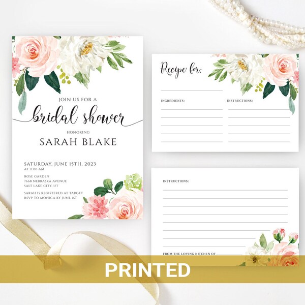 Bridal Shower Invitation With Recipe Card Etsy