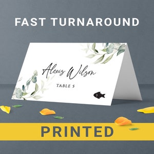 Greenery place cards wedding printing  Custom placecards with guest names  Personalized place name cards
