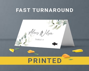 Greenery place cards wedding printing  Custom placecards with guest names  Personalized place name cards