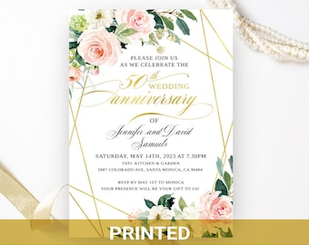 50th anniversary invitations printed   Personalized 50th wedding anniversary invitation