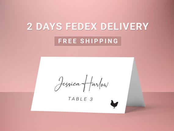Wedding place cards with meal choice icons  Custom wedding place cards with guest names PRINTED   Table name cards