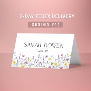wildflowers wedding place cards