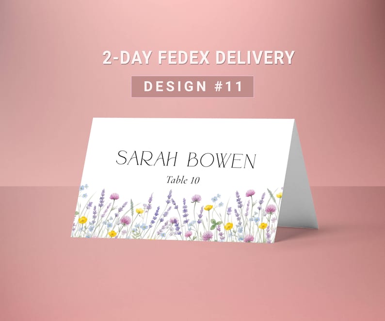 wildflowers wedding place cards