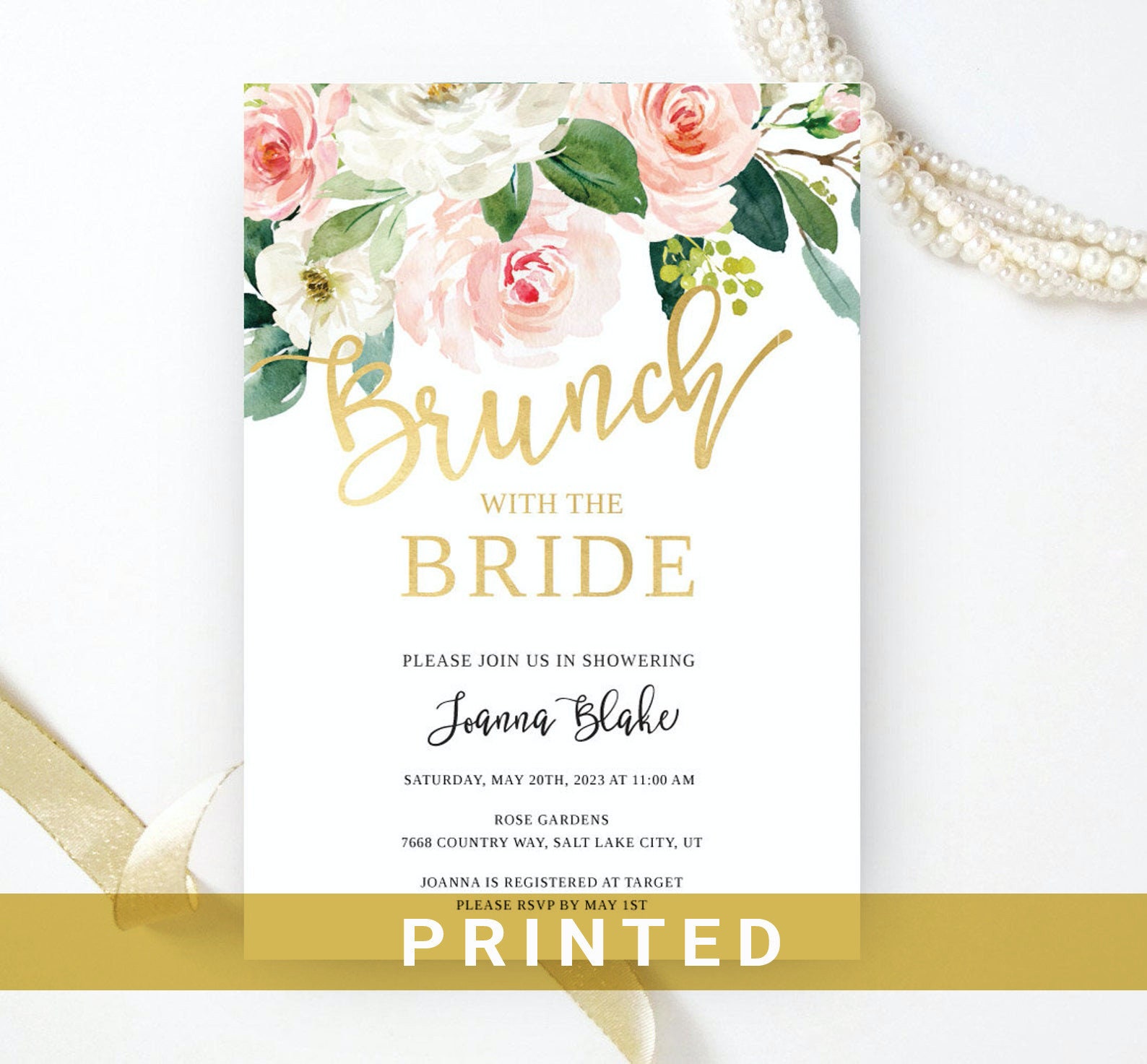 Brunch With the Bride Bridal Shower Invitation Blush Pink Etsy Canada