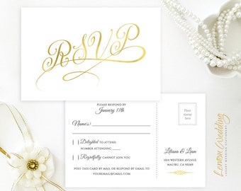 PRINTED | RSVP Postcards | Bridal shower, engagement, personalized wedding RSVP card | Response postcard