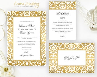 Royal blue wedding Invitations printed on shimmer cardstock