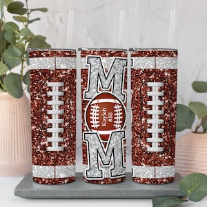 Personalized Football Mom Tumbler: 20 oz Stainless Steel To Go Cup