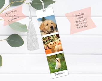 Custom Metal Photo Bookmark with Tassel, Personalized Gift