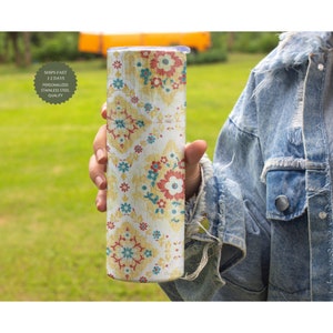 Quilter Gift: Floral 20 OZ Stainless Steel Tumbler