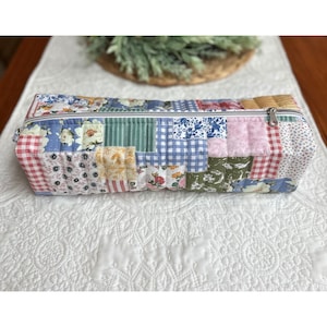 Handmade Quilted Patchwork Hair Tool Organizer: Travel Bag