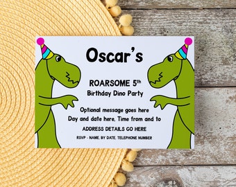 Faire-part d'anniversaire dinosaure : faire-part d'anniversaire dinosaure rugissant