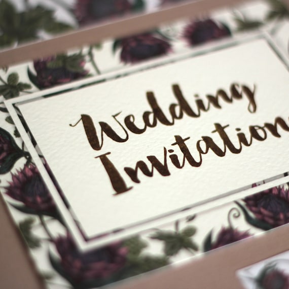 Floral Wedding Invitation | Handdrawn Wedding Invitation | Botanical invite | Wedding Invite | Invitation | Customisable | A6