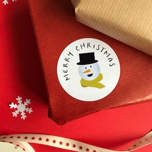 Personalized Snowman Christmas Stickers: Gift Tag Labels