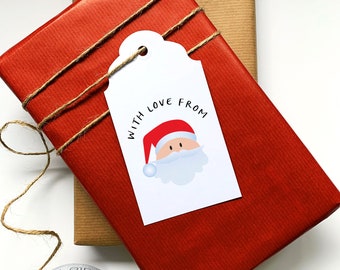 Santa gift tags | Love From Santa gift tags | present tags | xmas tags | gift labels | Father Christmas gift labels| Pack of 5 tags