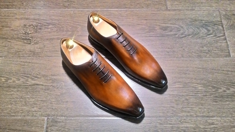 Custom made shoes hand painted wholecut oxford lace up shoes
