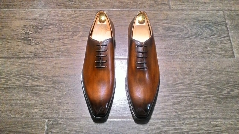 Custom made shoes hand painted wholecut oxford lace up shoes