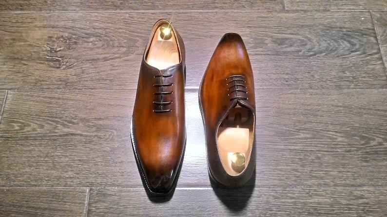 Custom made shoes hand painted wholecut oxford lace up shoes
