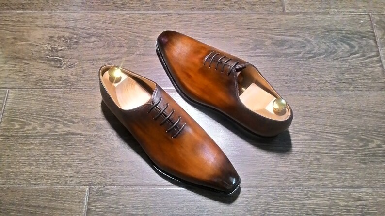 Custom made shoes hand painted wholecut oxford lace up shoes