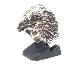 Anillo de motociclista American Eagle Harley Davidson de plata de ley 925
