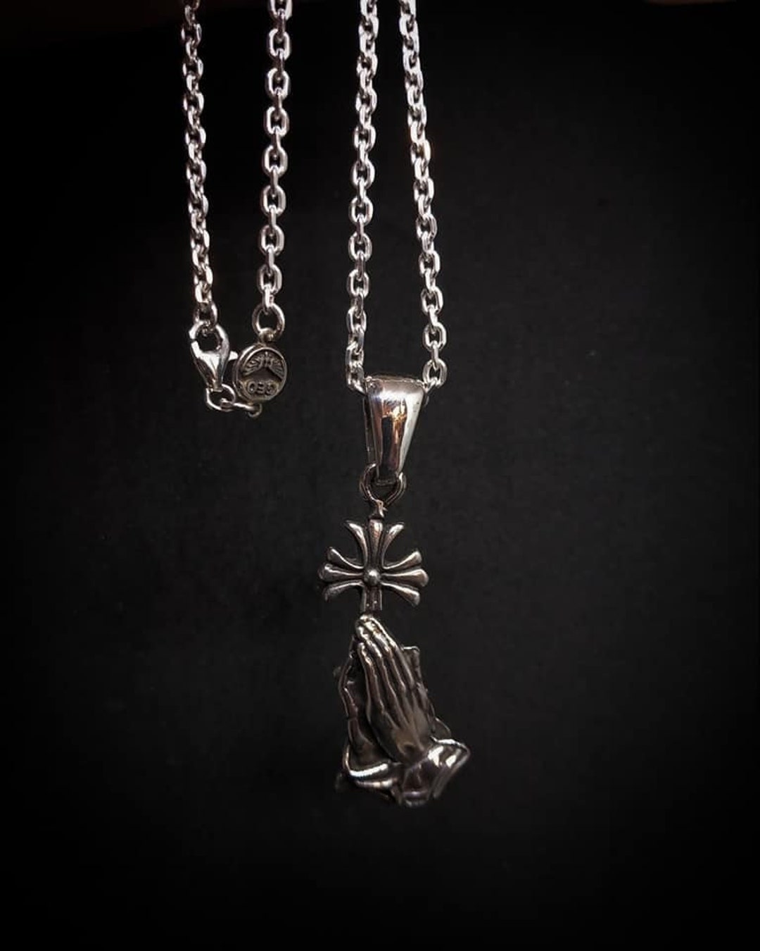 Praying Hands Pendant Made From Sterling Silver 925 Etsy