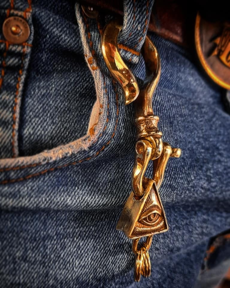 Solid Brass Fish Hook Key Chain Keyring Keys Belt Wallet Clip - Etsy