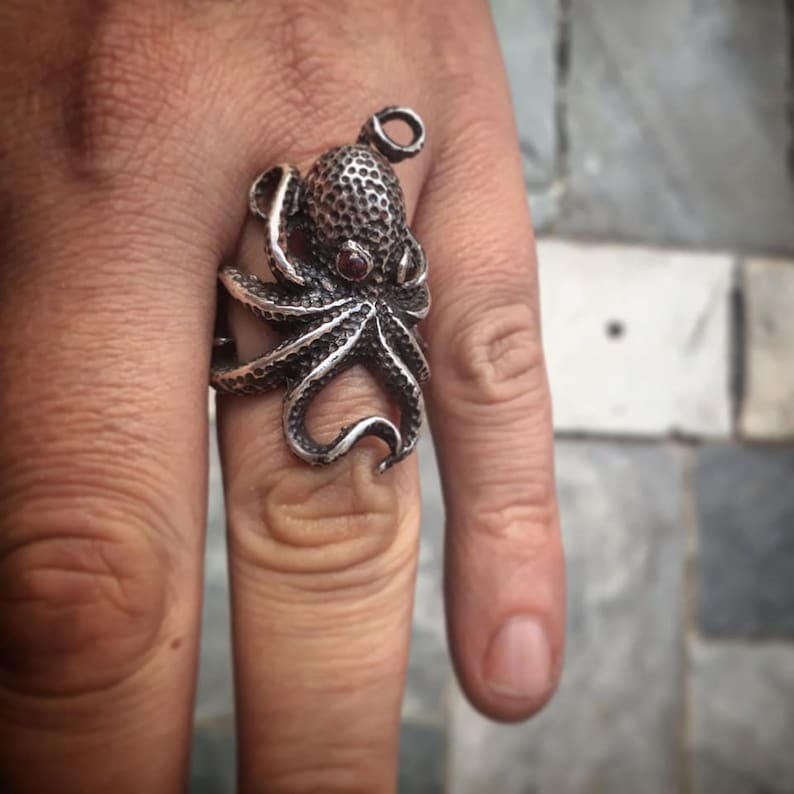 Octopus Ring 925 Sterling Silver Handmade .. Kraken Ring Etsy