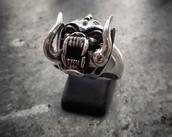 Motörhead Snaggletooth War Pig Sterling Silver 925 Ring