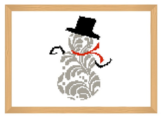 Snowman Cross Stitch Pattern Winter Cross Stitch Ornamental | Etsy