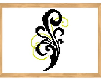 abstract cross stitch pattern, flower, silhouette cross stitch, romantic pattern, modern cross stitch, easy cross stitch, cross stitch