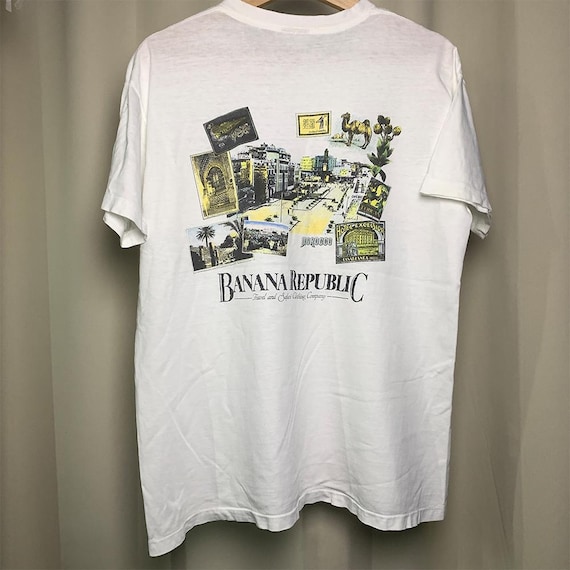Vintage 80s Banana Republic Morocco Pocket Tee Single Stitch