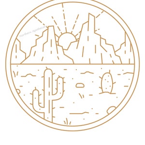 Desert Sunset Cactus SVG Image File Cricut Instant Download