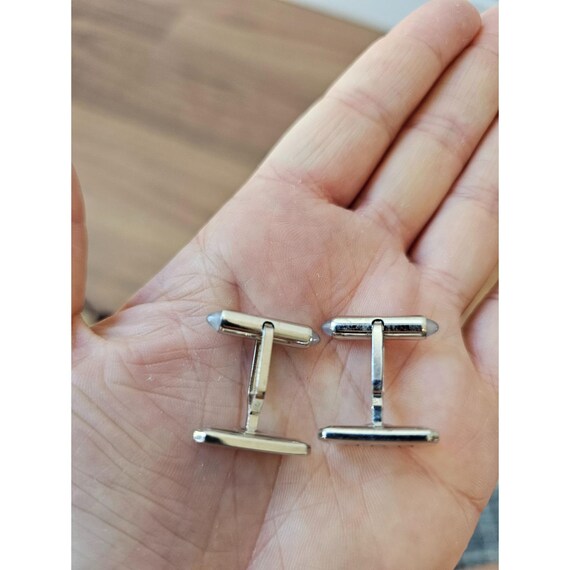 Vintage Silver-Toned Rectangular J.C.U. Engraved … - image 2