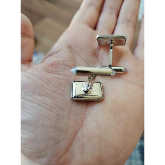 Vintage Silver-Toned Rectangular J.C.U. Engraved … - image 3