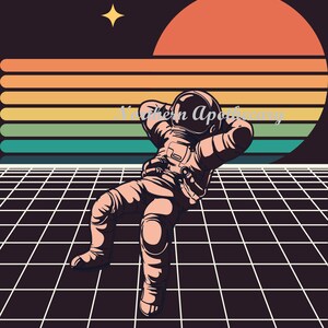 Vintage Style astronaute Outerspace SVG Image fichier Cricut Téléchargement instantané