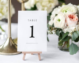 Printable Table Number Cards - Woodland Minimalist Wedding Table Numbers Printable - Wedding Reception - Number 1 to 20 - (Item code: P487)