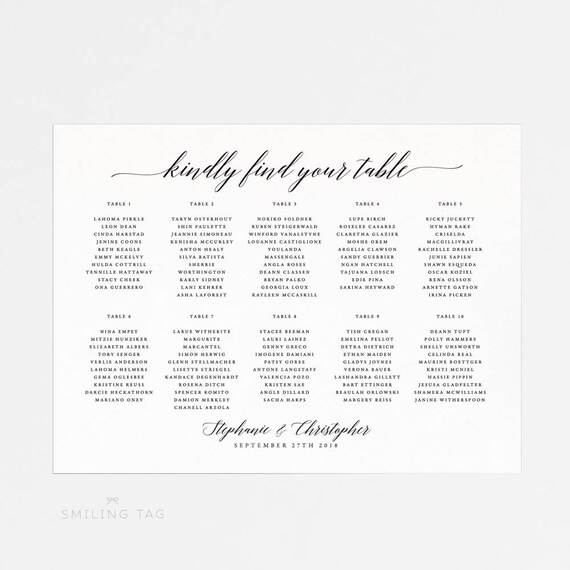 Wedding Seating Chart Poster