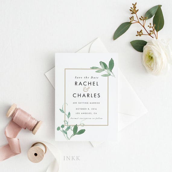Printable Save The Date Printable Modern Botanical Save the | Etsy