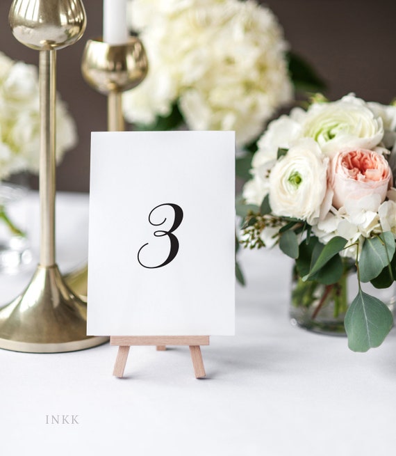 Printable Table Number Cards Modern Minimalist Wedding Table Etsy