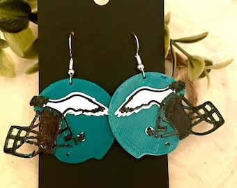 Eagles Helmet Earrings: Philly football Fan Jewelry FREE Sticker