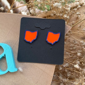 Cincinnati Soccer Ohio Post Earrings- 3D printed and handmade by me