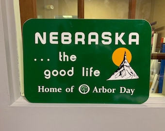 Nebraska The Good Life Road Sign Cornhusker State Replica Welcome To Nebraska Interstate Highway Signage for Dorm Room Living Entry Office