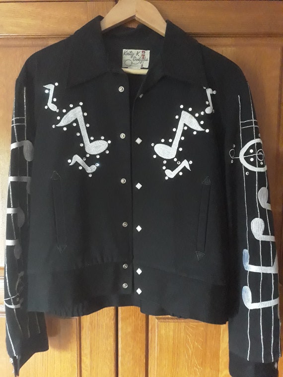 Katy K Designs black gabardine western jacket wit… - image 1