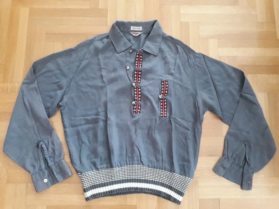 Vintage 1950s rayon gabardine GAUCHO shirt L exc.c
