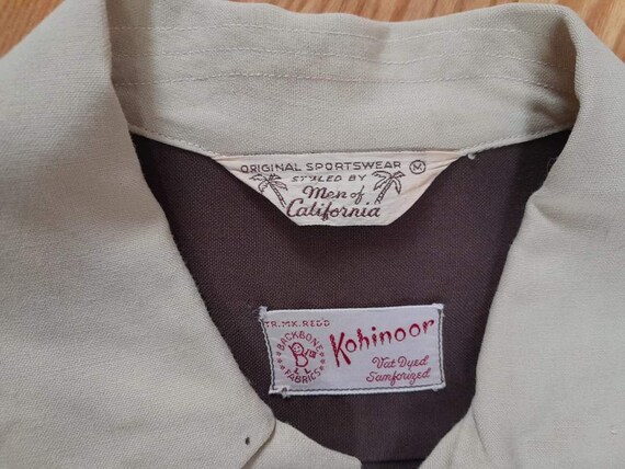 Vintage 1950s rayon gabardine shirt California BR… - image 7